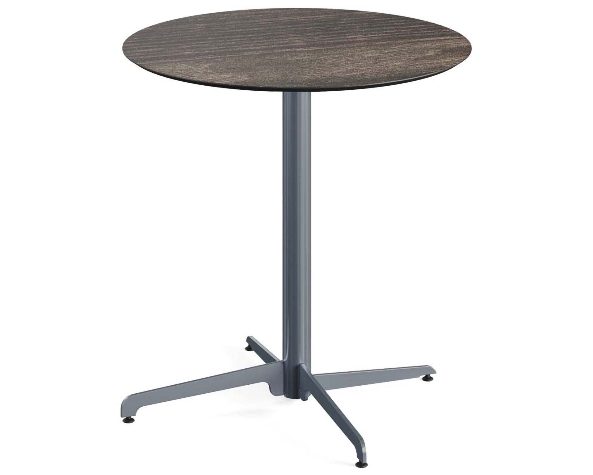 X Cross terrastafel grijs frame + Riverwashed Wood HPL tafelblad tafelblad Ø70cm