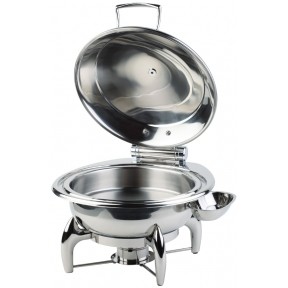 Chafing Dish Rond | Roestvrijstalen Deksel | Inclusief Frame