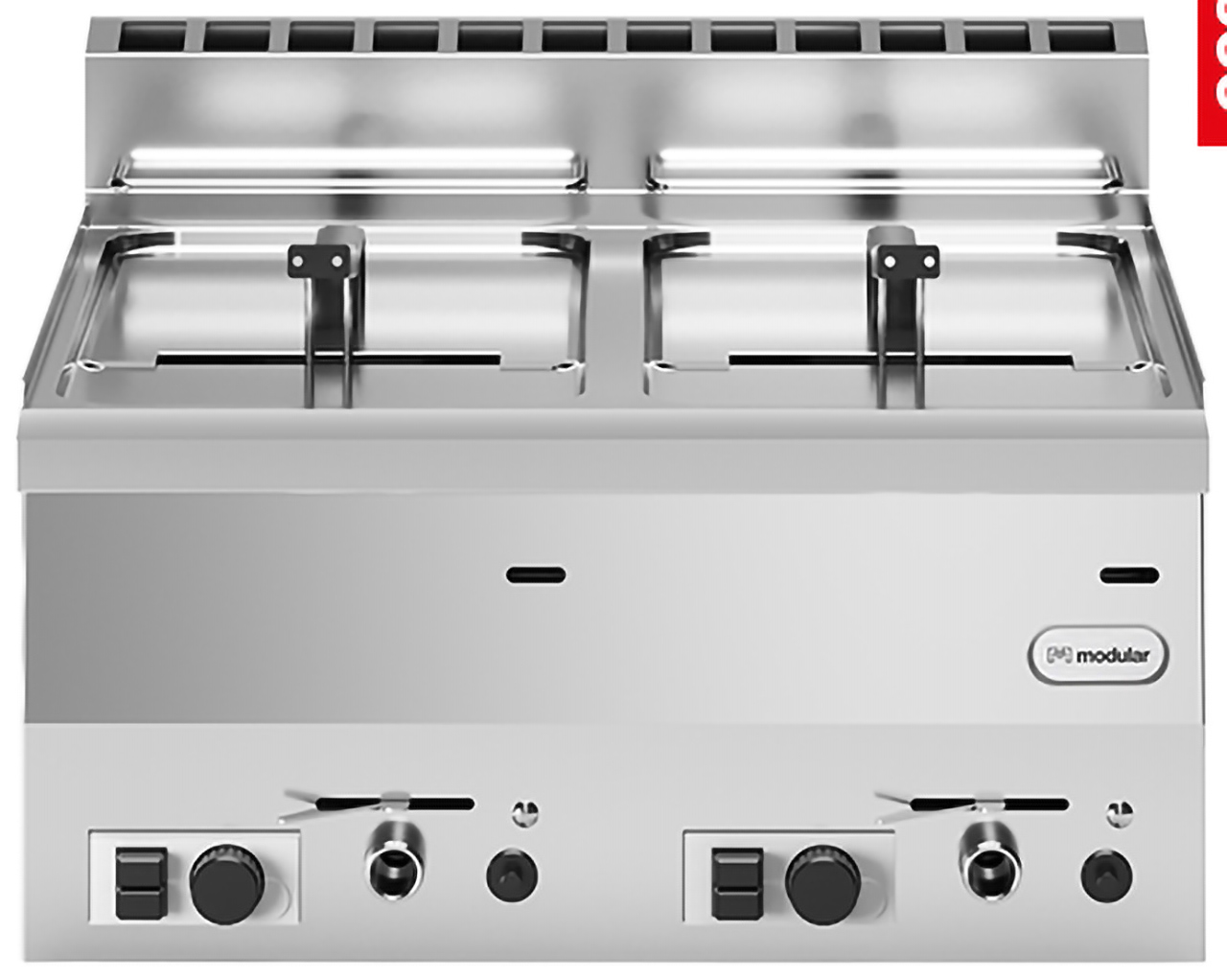 Friteuse 2x 8L Modulaire - Gaz naturel - 60x60cm