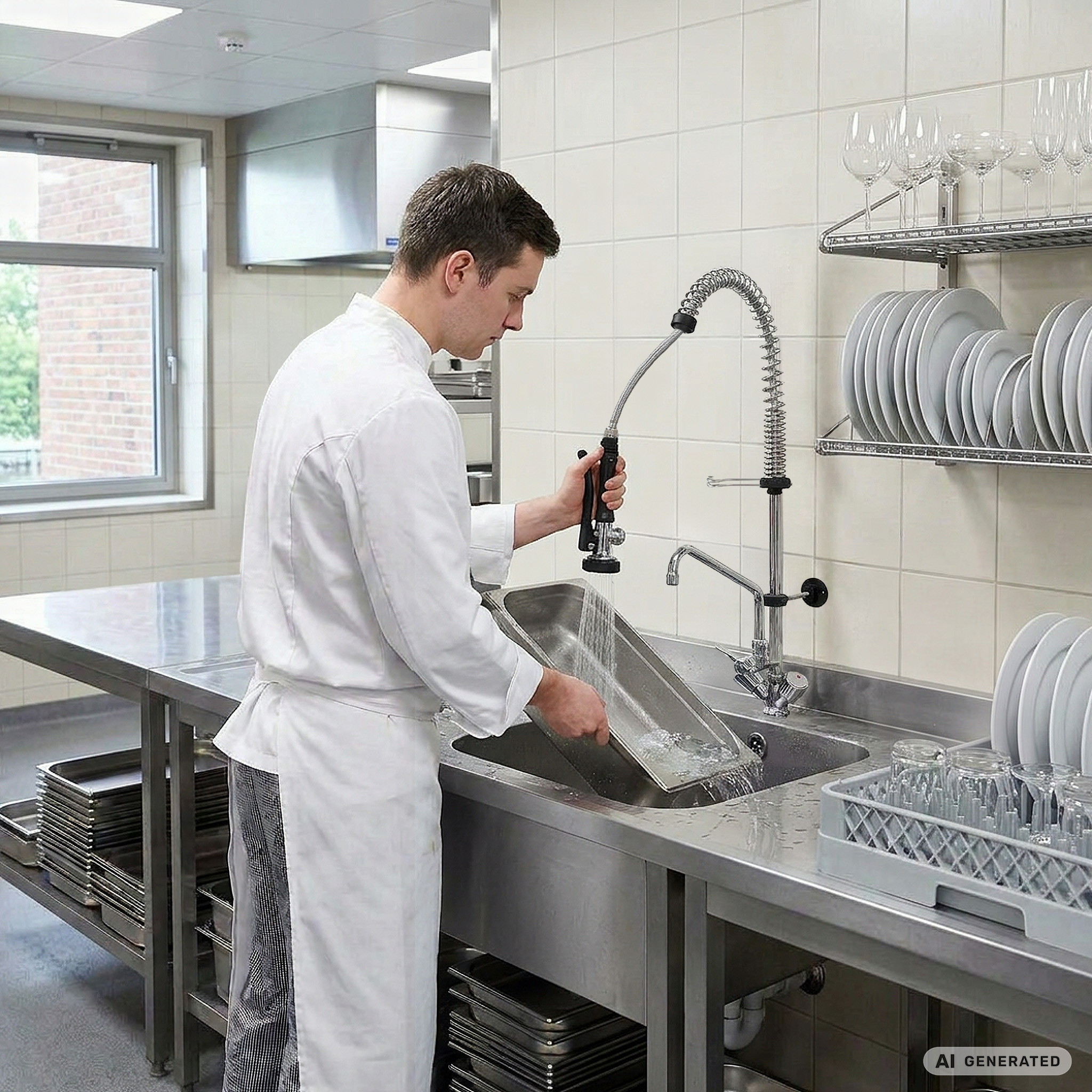 Eengats voorspoeldouche Profi 500 lage uitvoering