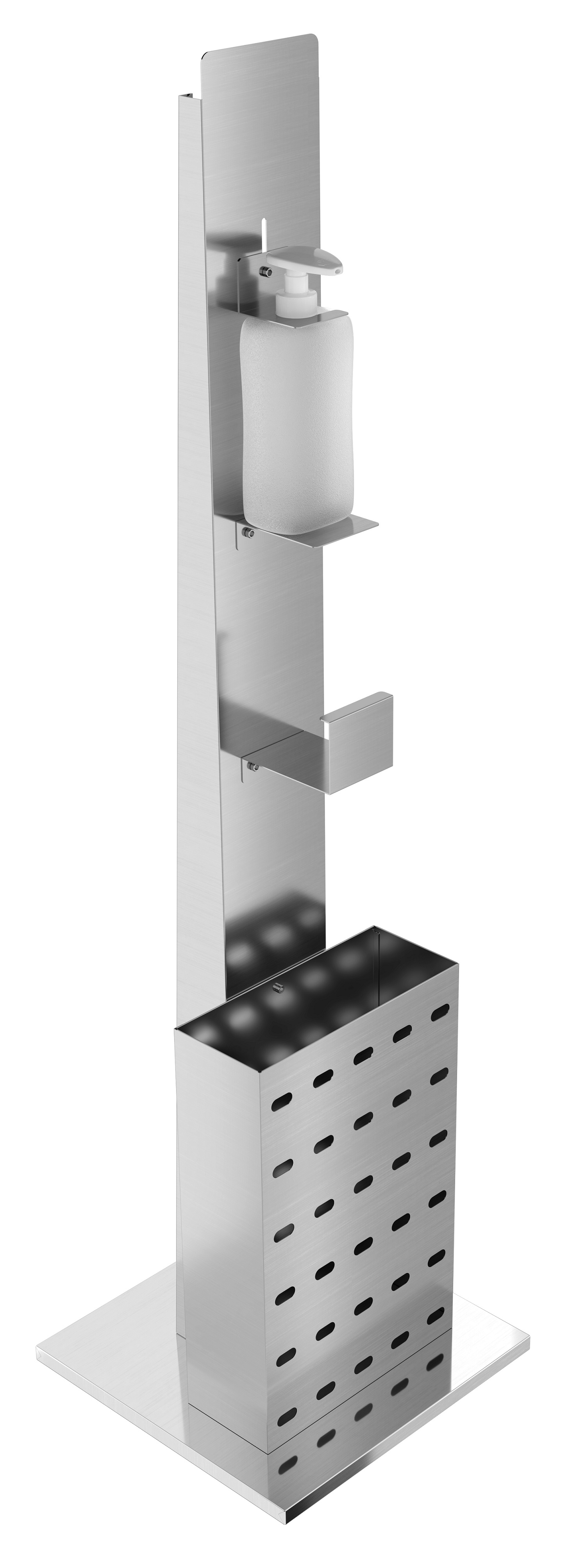 Rvs Desinfectiepaal Incl. Dispenser Demontabel