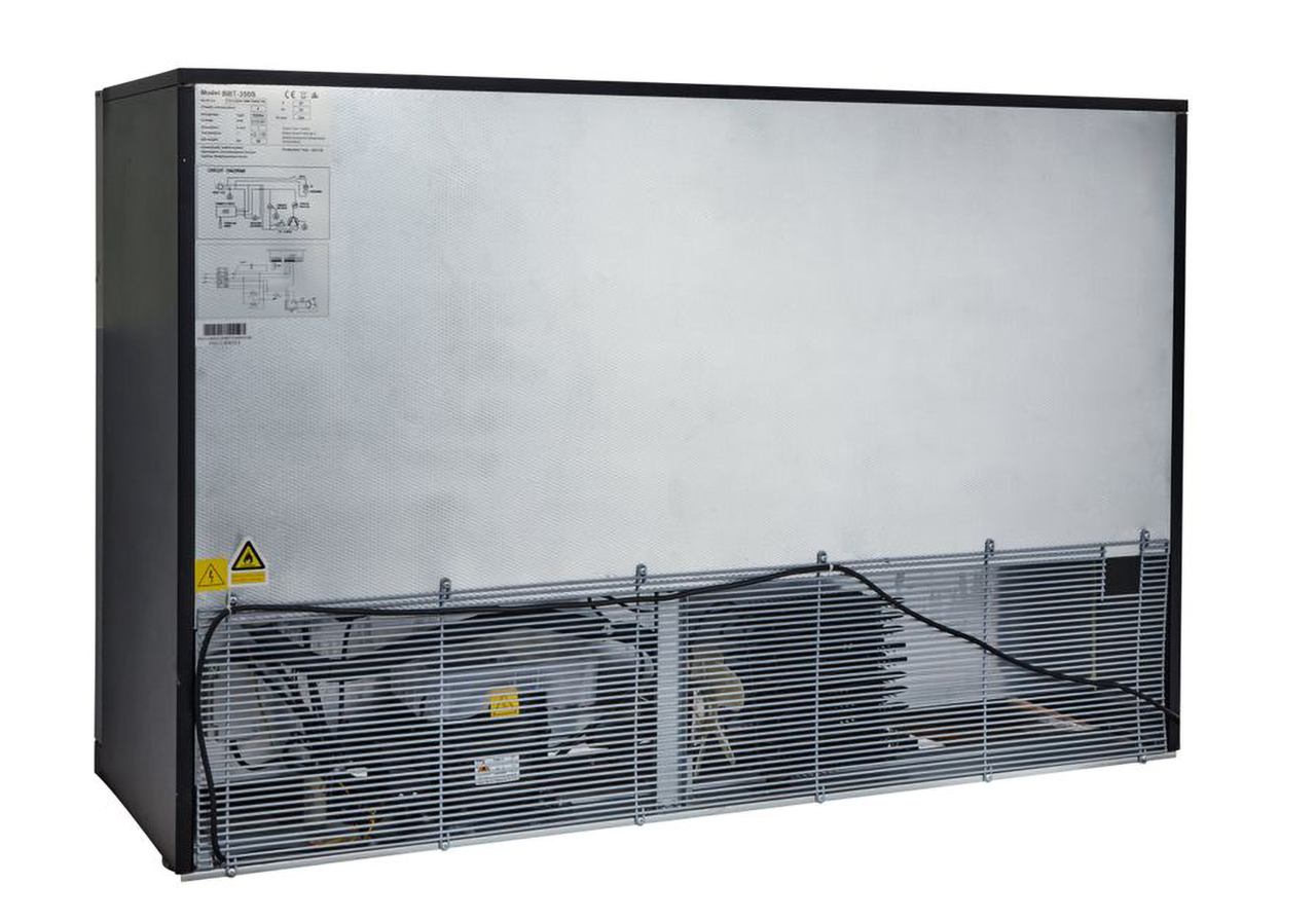 Armoire à boissons ECO 350 noire avec portes coulissantes, éclairage LED, encastrable sous plan de travail