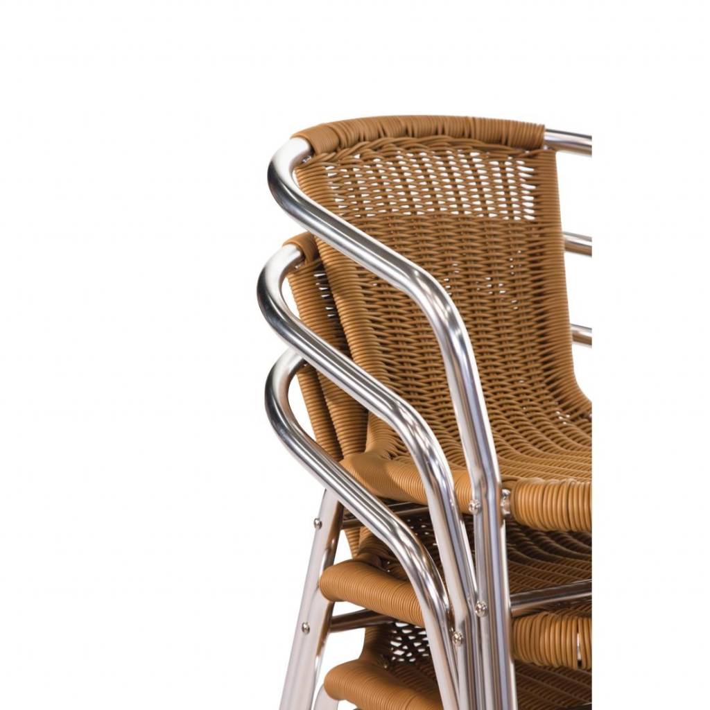 Naturel rotan stoel - Stapelbaar - 4 stuks