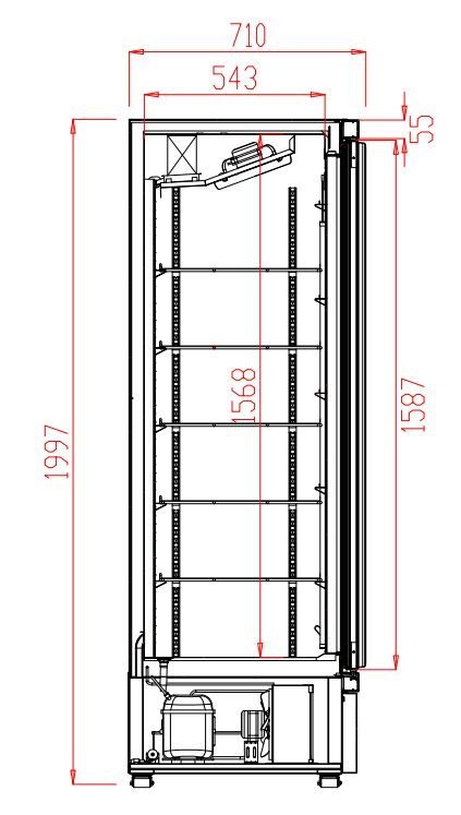 Congélateur Porte vitrée noire | JDE-600F-BL