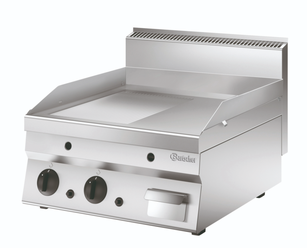 Grillplaat 650 600G-GR - Glad/Geribd - 13 kW - 605x710x(H)490mm