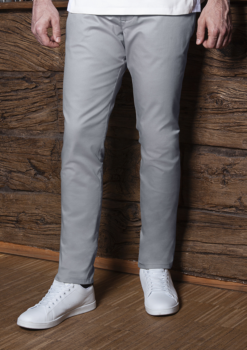 Chino Broek Voor Heren, Modern Stretch - Staalgrijs - 46