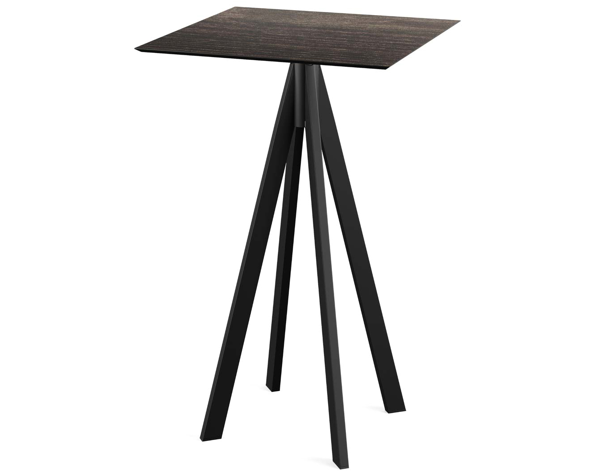 Infinity statafel zwart frame + Riverwashed Wood HPL tafelblad 70x70cm