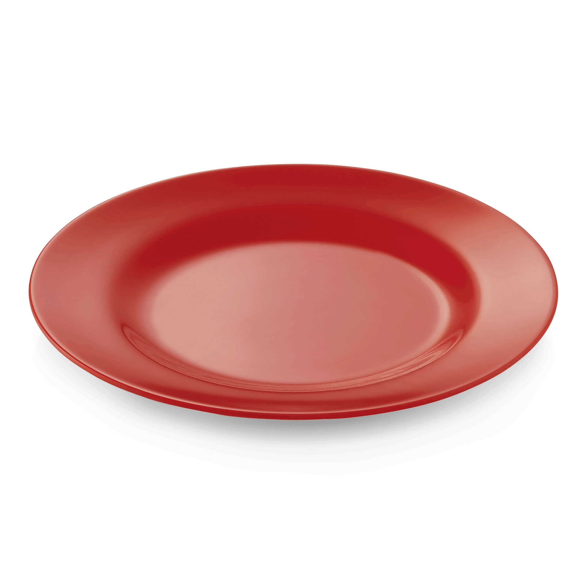 Bordenset, plat, Ø 20 cm, rood, set van 12 stuks, melamine