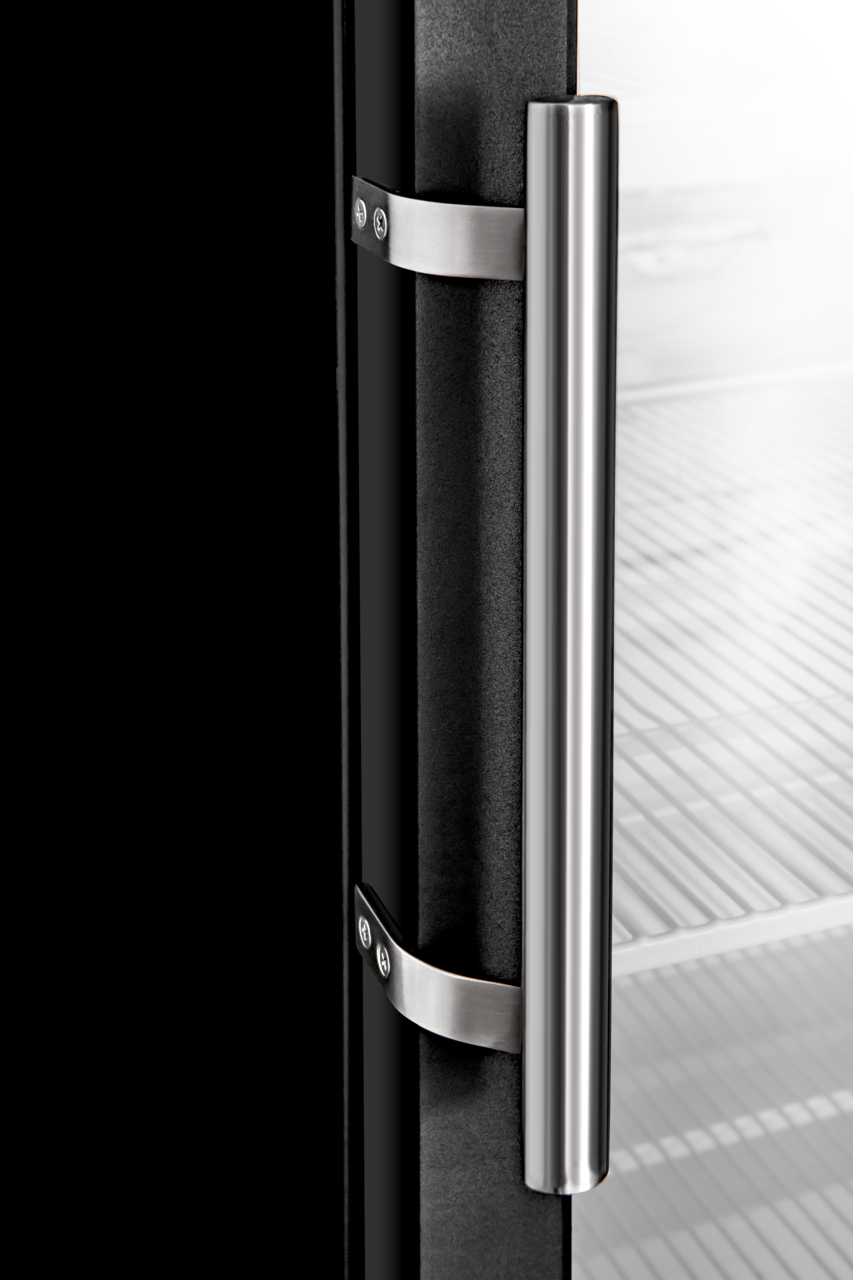 Armoire réfrigérée ECO 600 avec porte vitrée, intérieur en plastique, noir