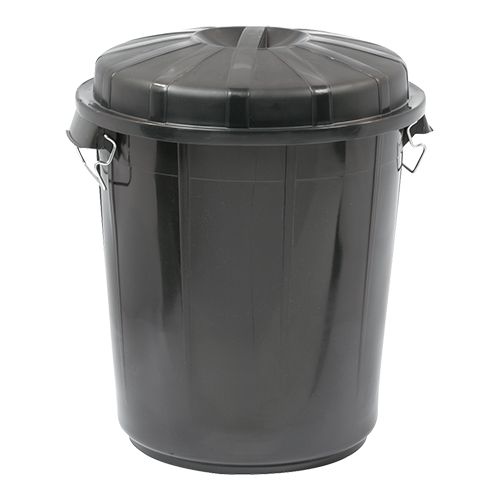 Abfallbehälter mit Deckel | Kunststoff | Schwarz | 70L