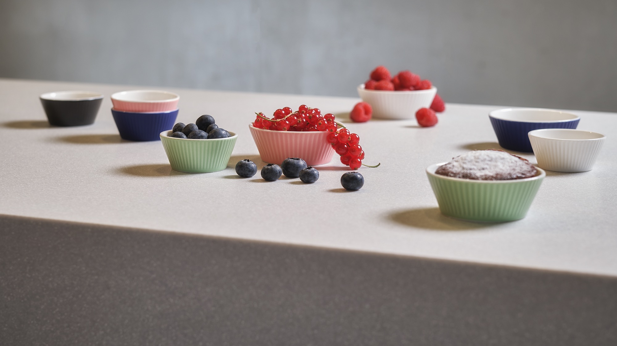 Ragout Fin Set, Ø 7 cm, 100 ml, blauw, Set van 6 stuks, porselein