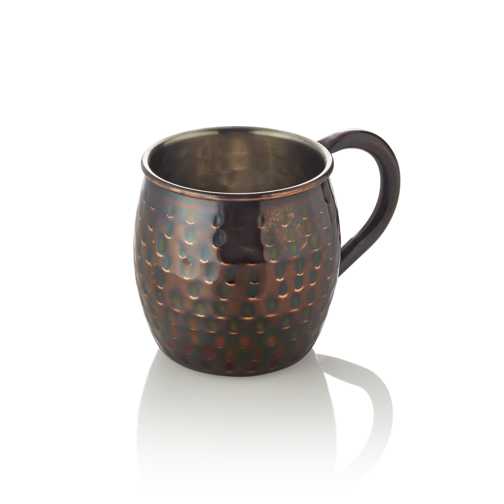Ensemble Moscow Mule, 0,45 litre, Ø 8,5 cm, Hauteur 10 cm, ancien, martelé, ensemble de 2 pièces, acier inoxydable chromé-nickel, revêtement PVD