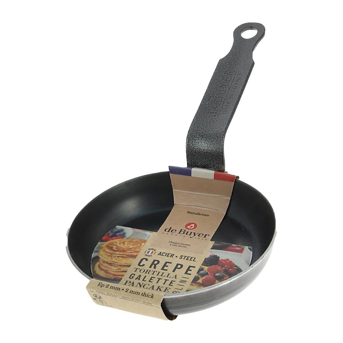 Poêle à blinis en tôle dacier bleuie De Buyer 12 cm