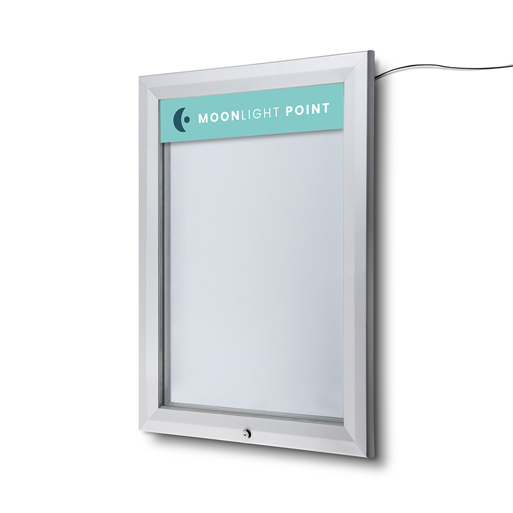 Vergrendelbaar Notitiebord Outdoor Verlicht Logo 4x A4