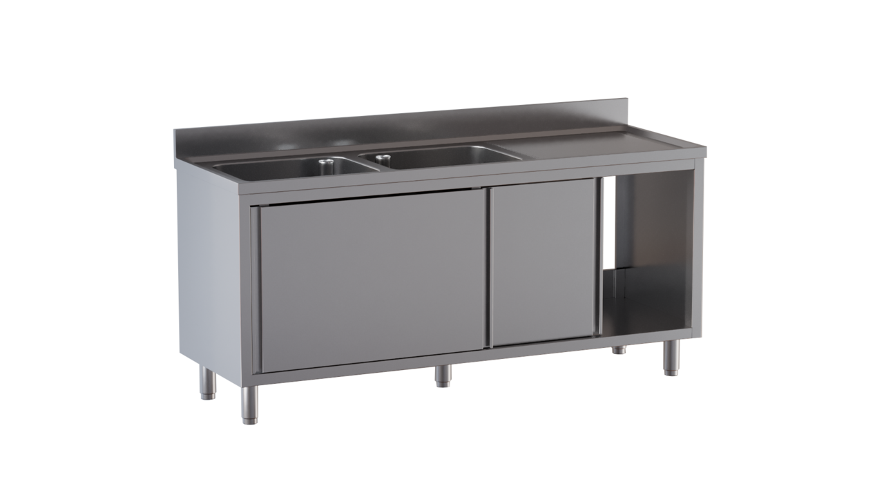 Armoire plonge ECO 14x6 avec 2 bacs à gauche