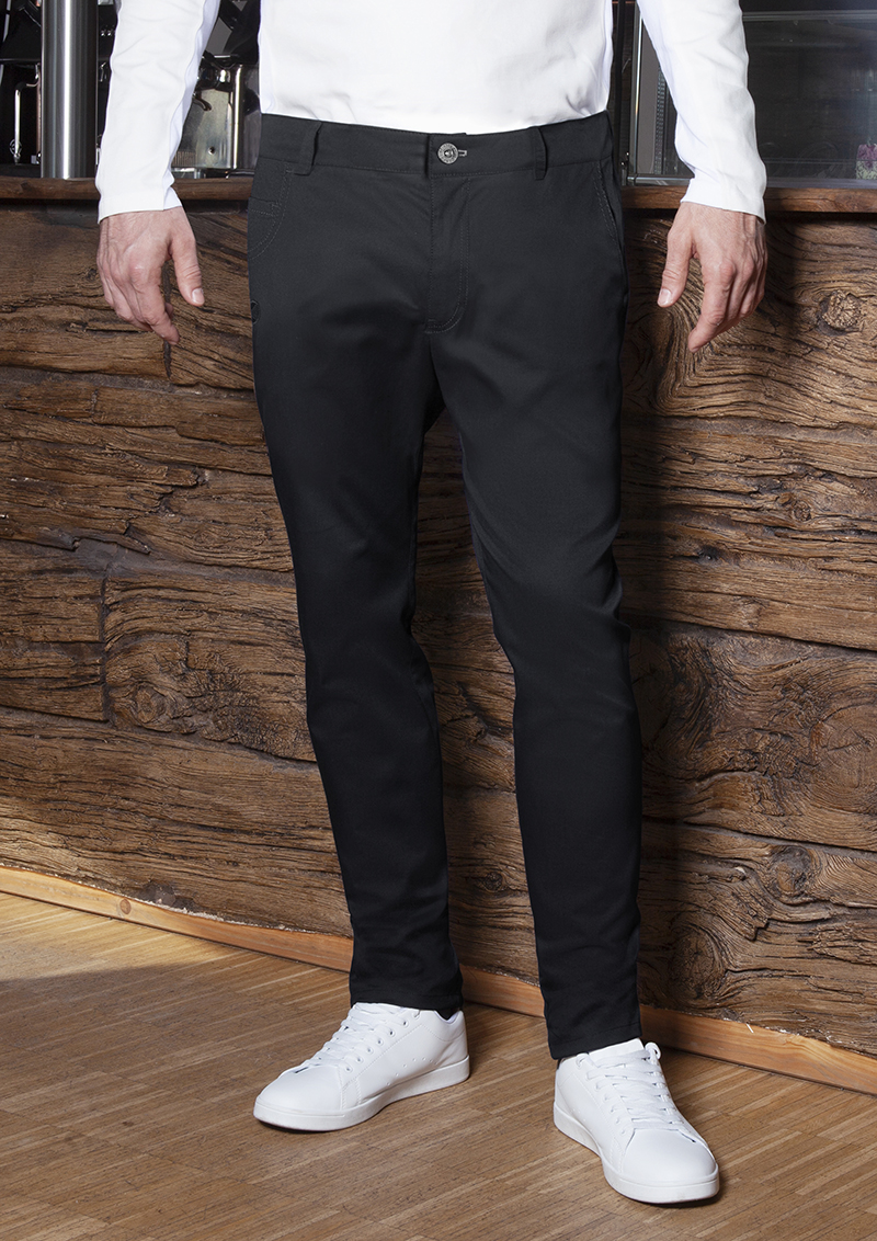Herren 5-Pocket-Hose Classic-Stretch - Schwarz - 48/l