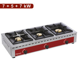 Réchaud de Table | 3 feux vifs (7+5+7 kW)