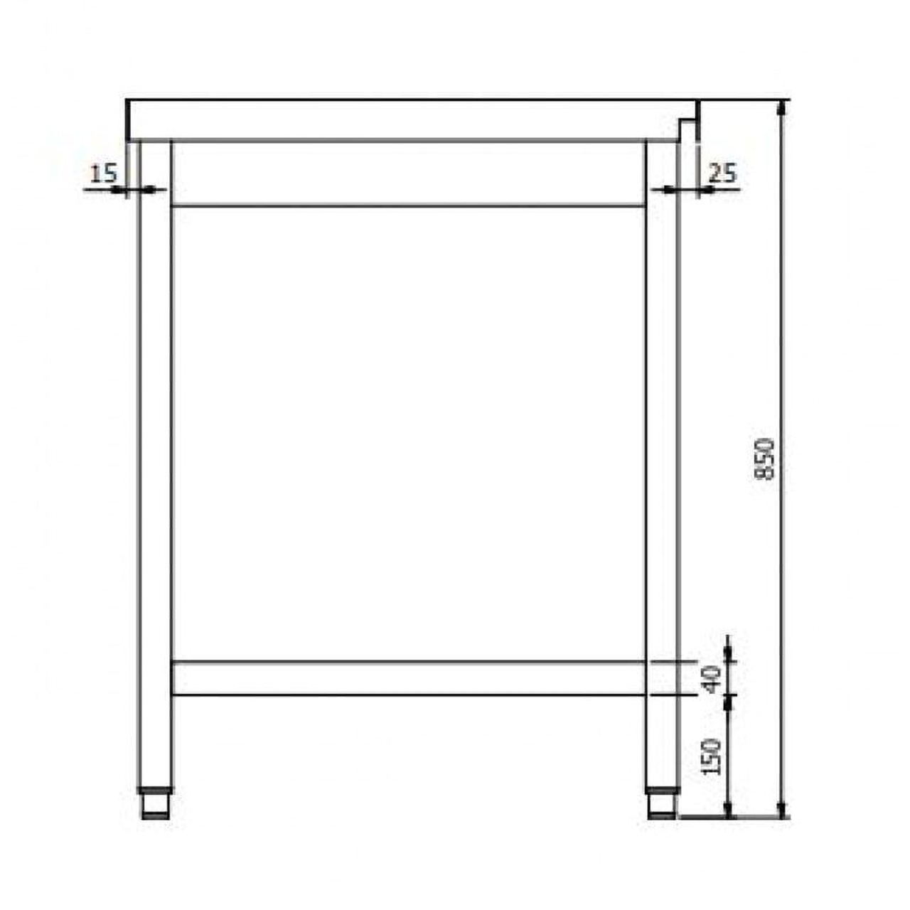 Ablauftisch PROFI 700 x 700 Rechts für HSM ECO, PROFI & HYPRO