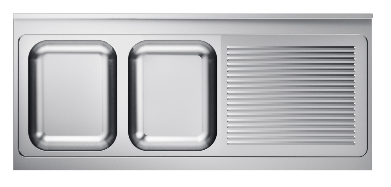 600 Spültischplatte 2 Links 2000