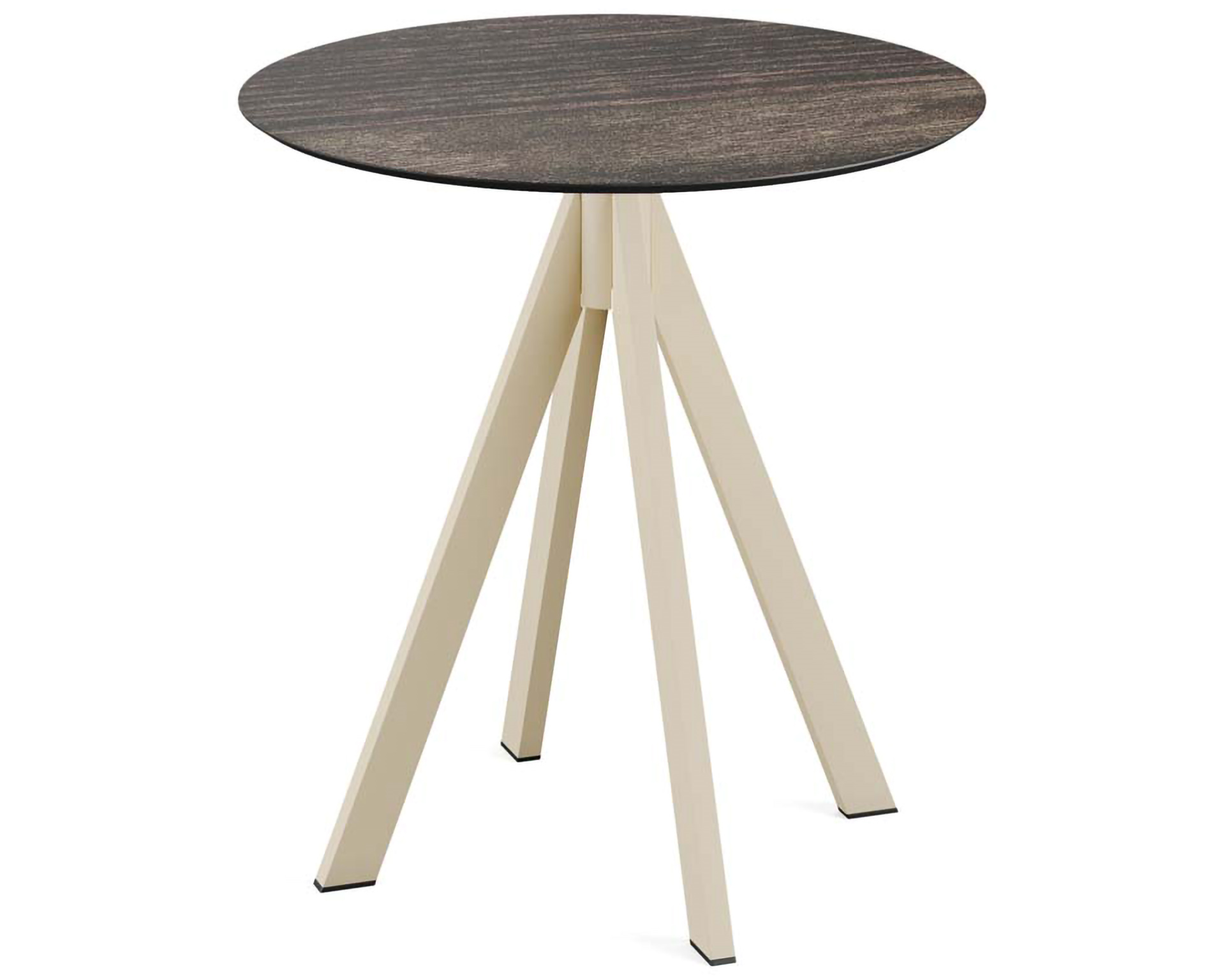 Infinity terrastafel zand frame + Riverwashed Wood HPL tafelblad tafelblad Ø70cm