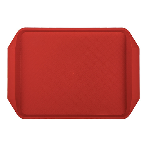 Plateau en plastique avec poignées | Rouge | 420x300mm