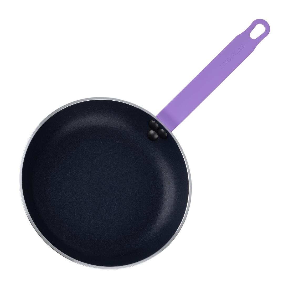 Poêle en aluminium antiadhésive Hygiplas Teflon Platinum Plus avec poignée violette 24cm