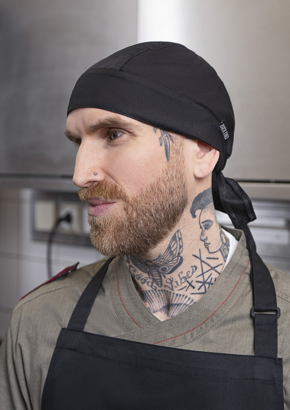 Bandana ROCK CHEF, en matériau durable - Noir