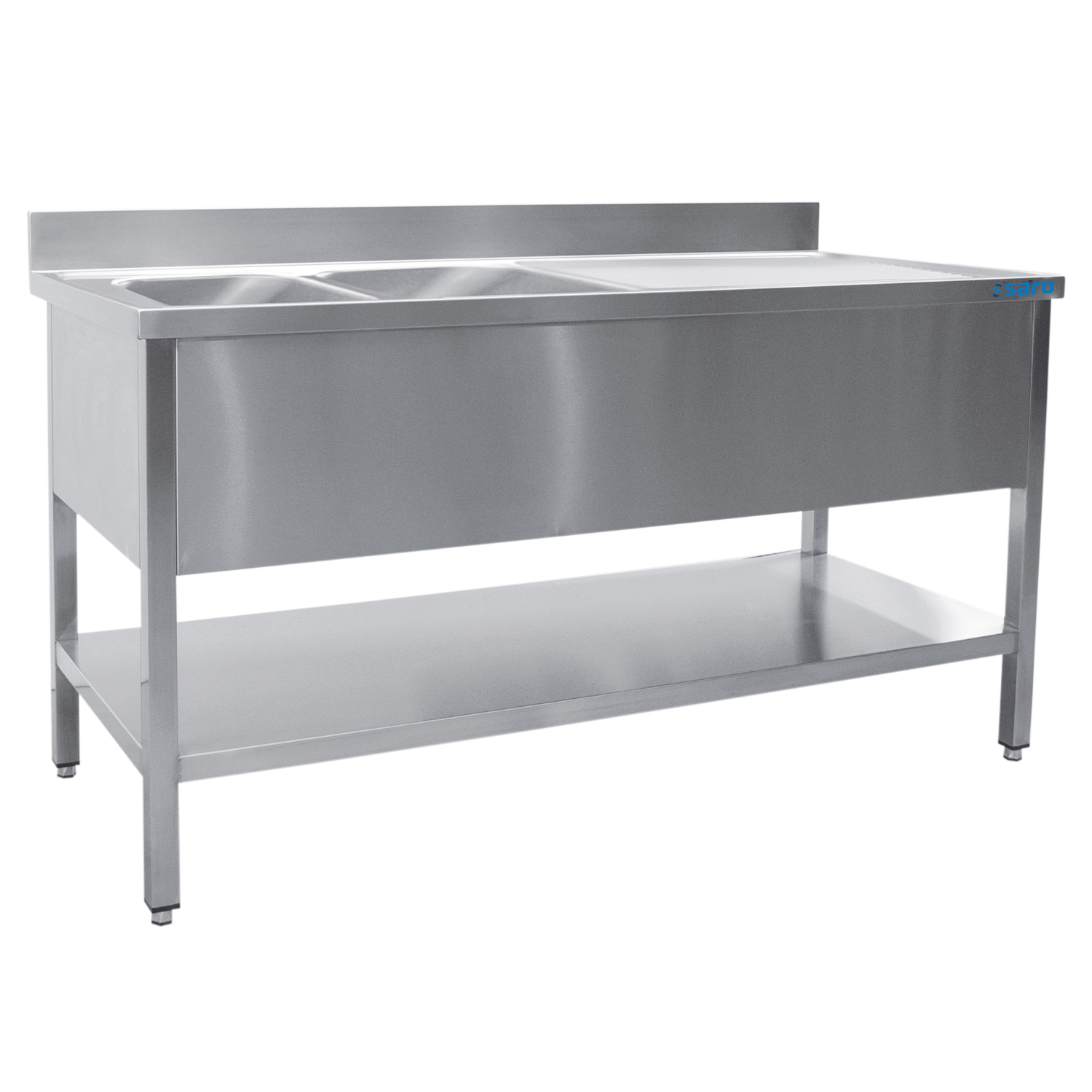 SARO Plonge 2 bacs, gauche - L 2000 x P 600 mm