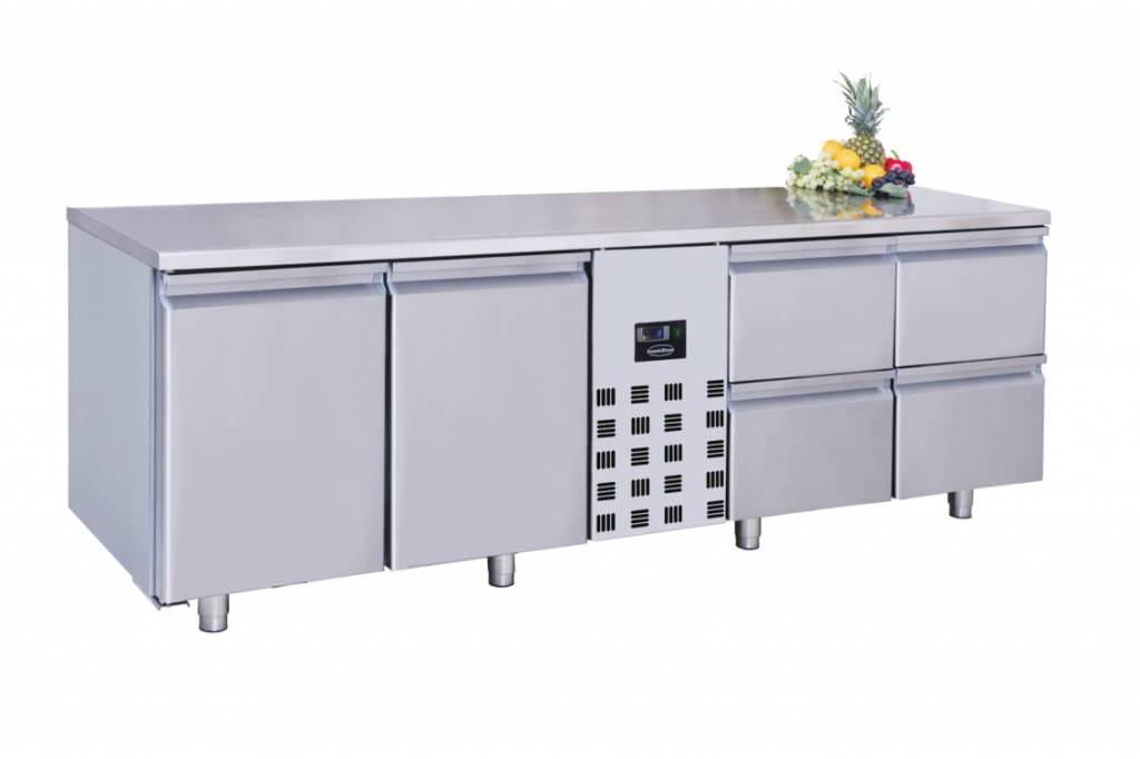 Comptoir Réfrigéré - Pro Line - 2 Portes et 4 Tiroirs - 632 Litres - 2270x700x(H)850mm