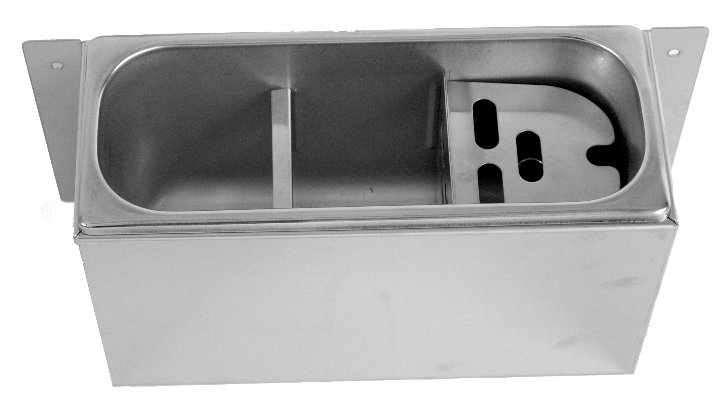 Portionierspüle für Eisportionierer - 330x120x(h)150mm -  Inkl. Wasserablaufloch, Wasseranschluss und Standrohr