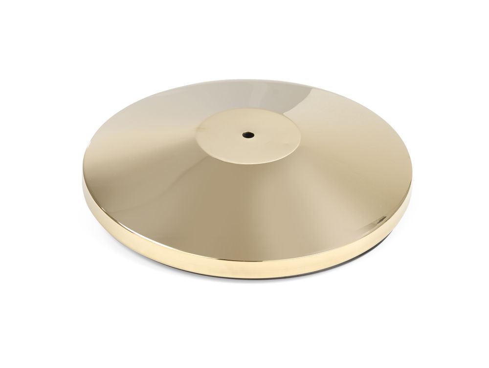 Absperrpfosten - goldfarben - Bodenplatte - Ø360x(H)65mm