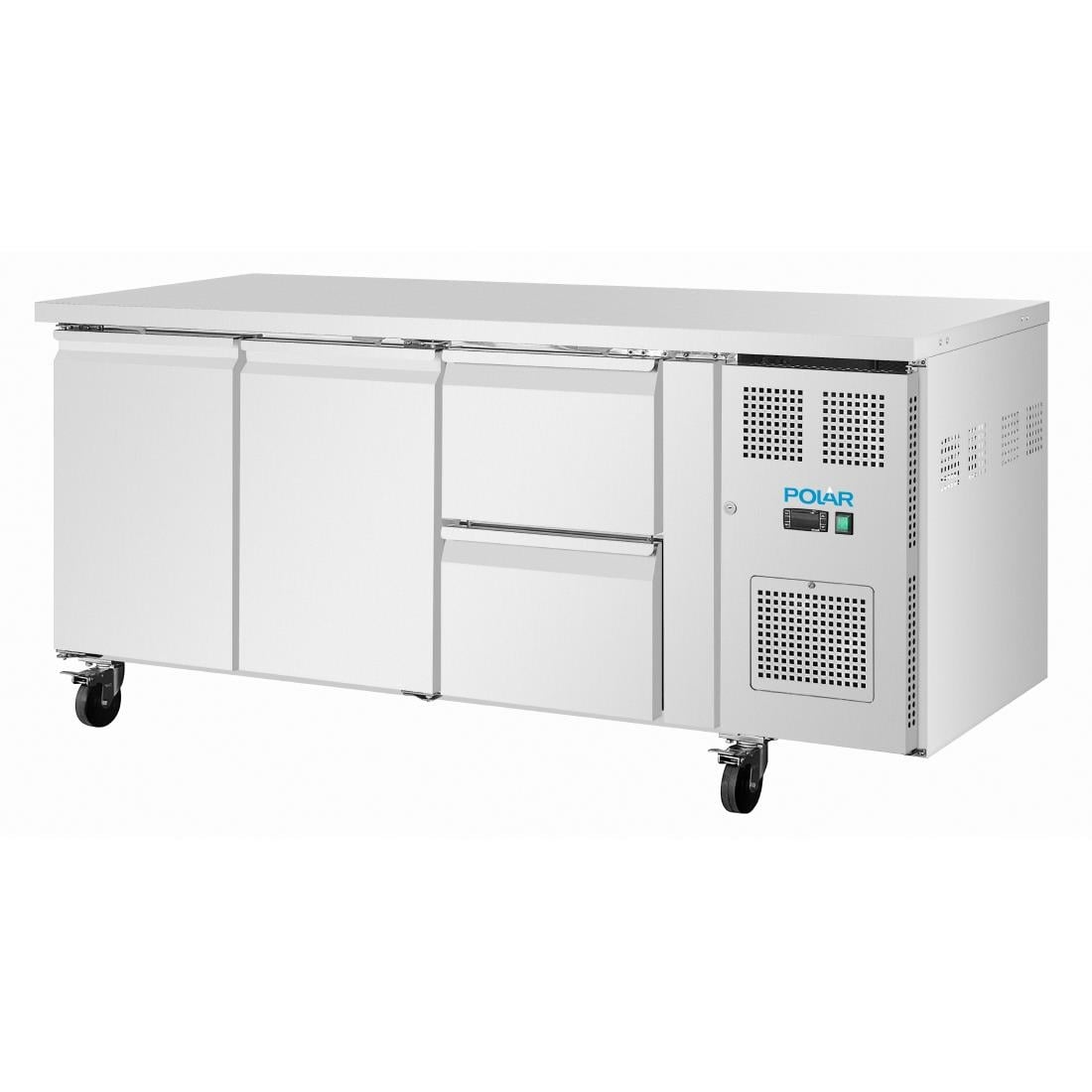 Table réfrigérée positive Polar série U 2 portes 2 tiroirs 242 L