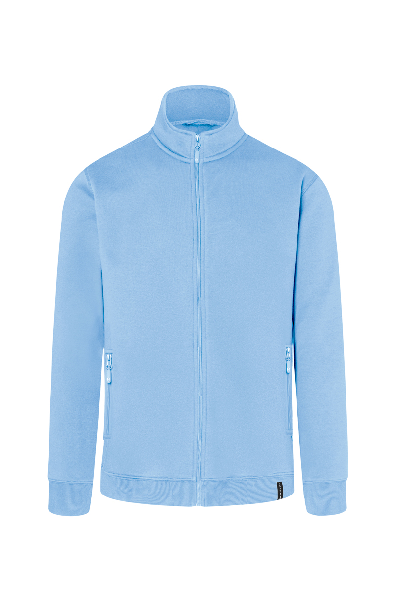 Herren Workwear Sweatjacke Soft-Face, aus nachhaltigem Material - Eisblau - L