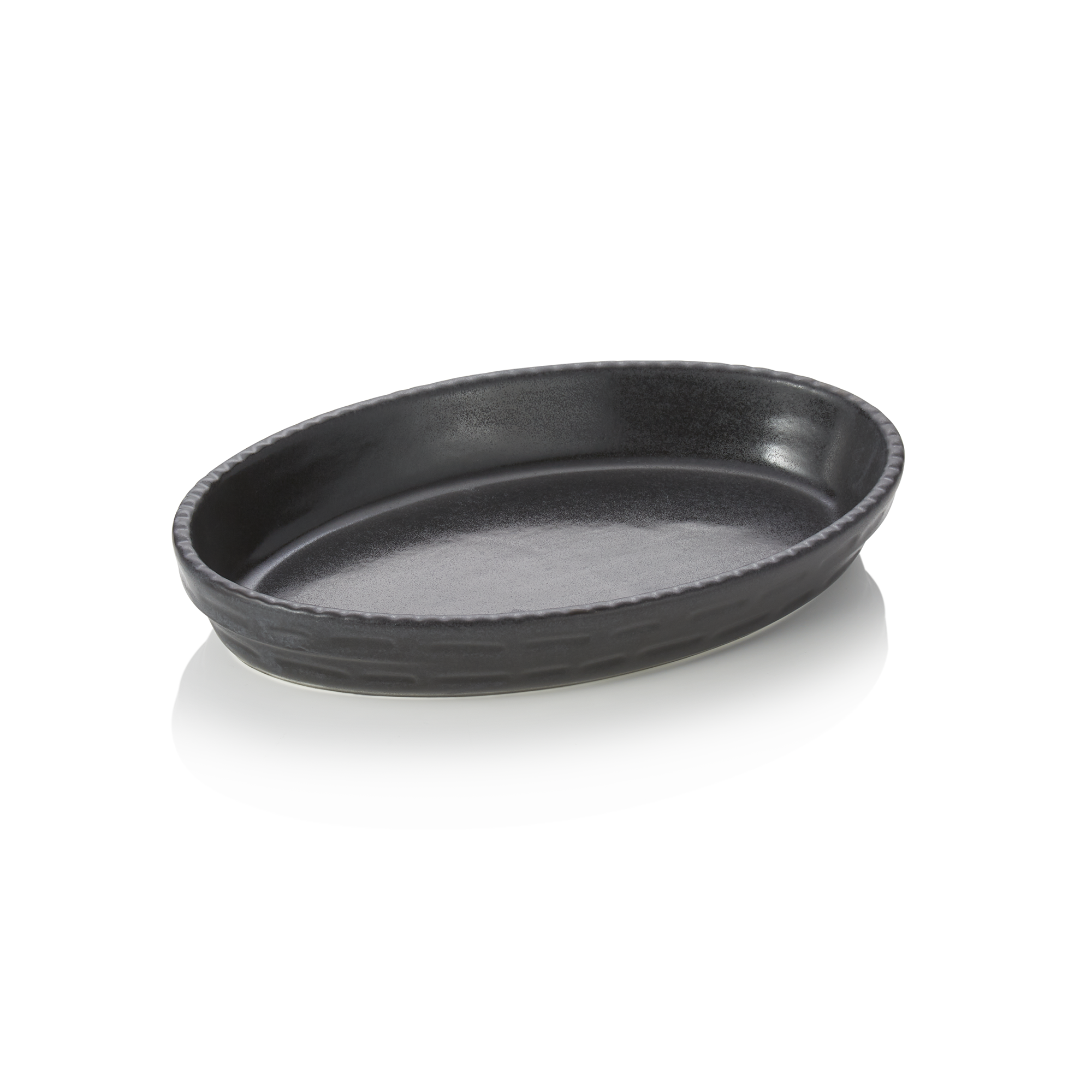 Bakvorm, 32 x 20 x 5 cm, zwart, porselein