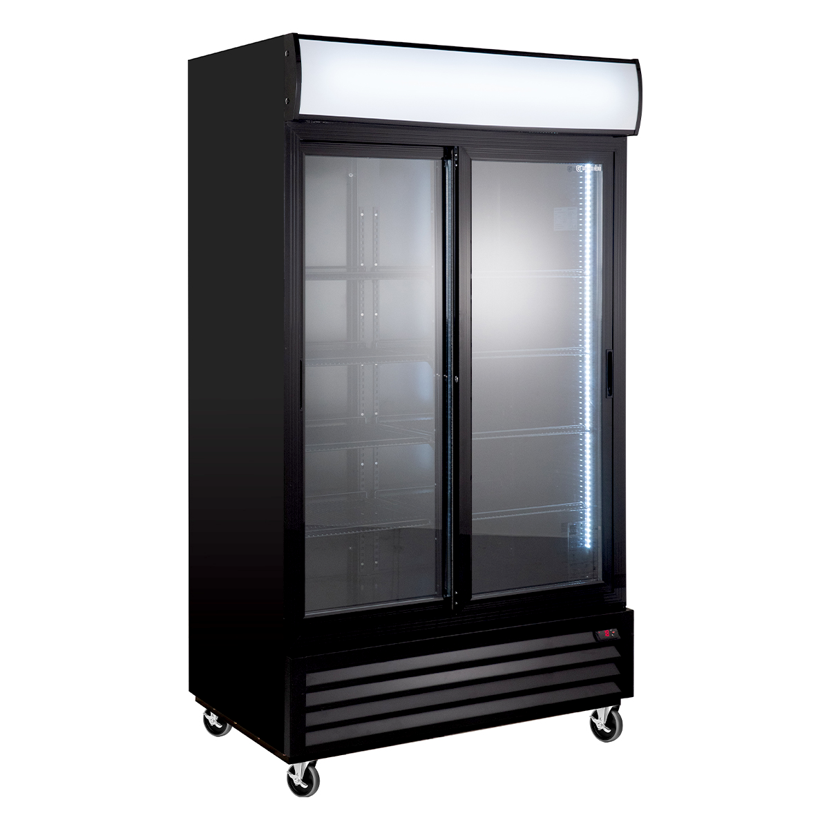Drankenkoelkast ECO 1000 met schuifdeuren en lichtbak