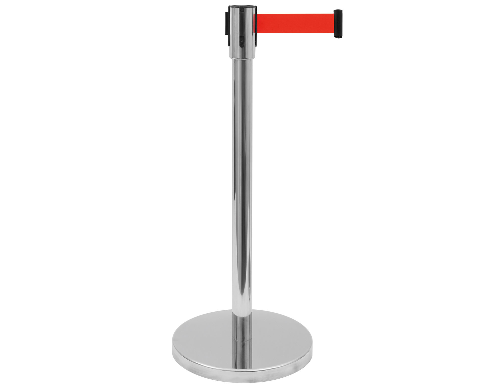 Absperrpfosten Edelstahl  8kg - Zugband Rot 300cm