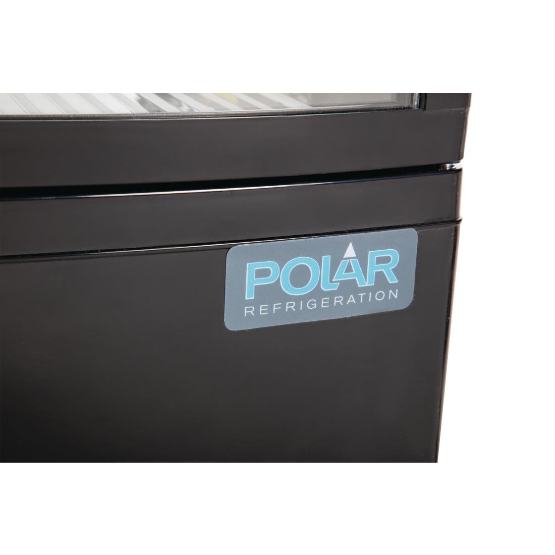 Polar C-Serie Energieeffizienter Kühlschrank mit gebogener Tür Schwarz 86Ltr