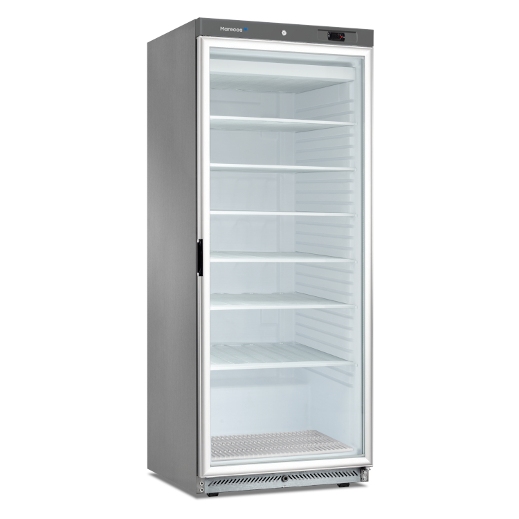 Marecos Edelstahl GN 2/1 Tiefkühlschrank mit Glastür Serie 600