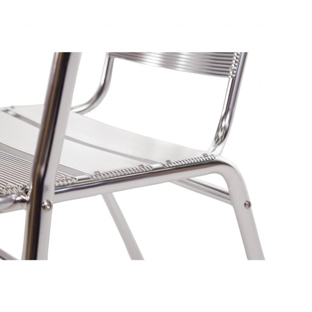 Chaises de bistrot avec accoudoirs arrondis | 4 pièces | Hauteur d'assise : 45 cm | aluminium