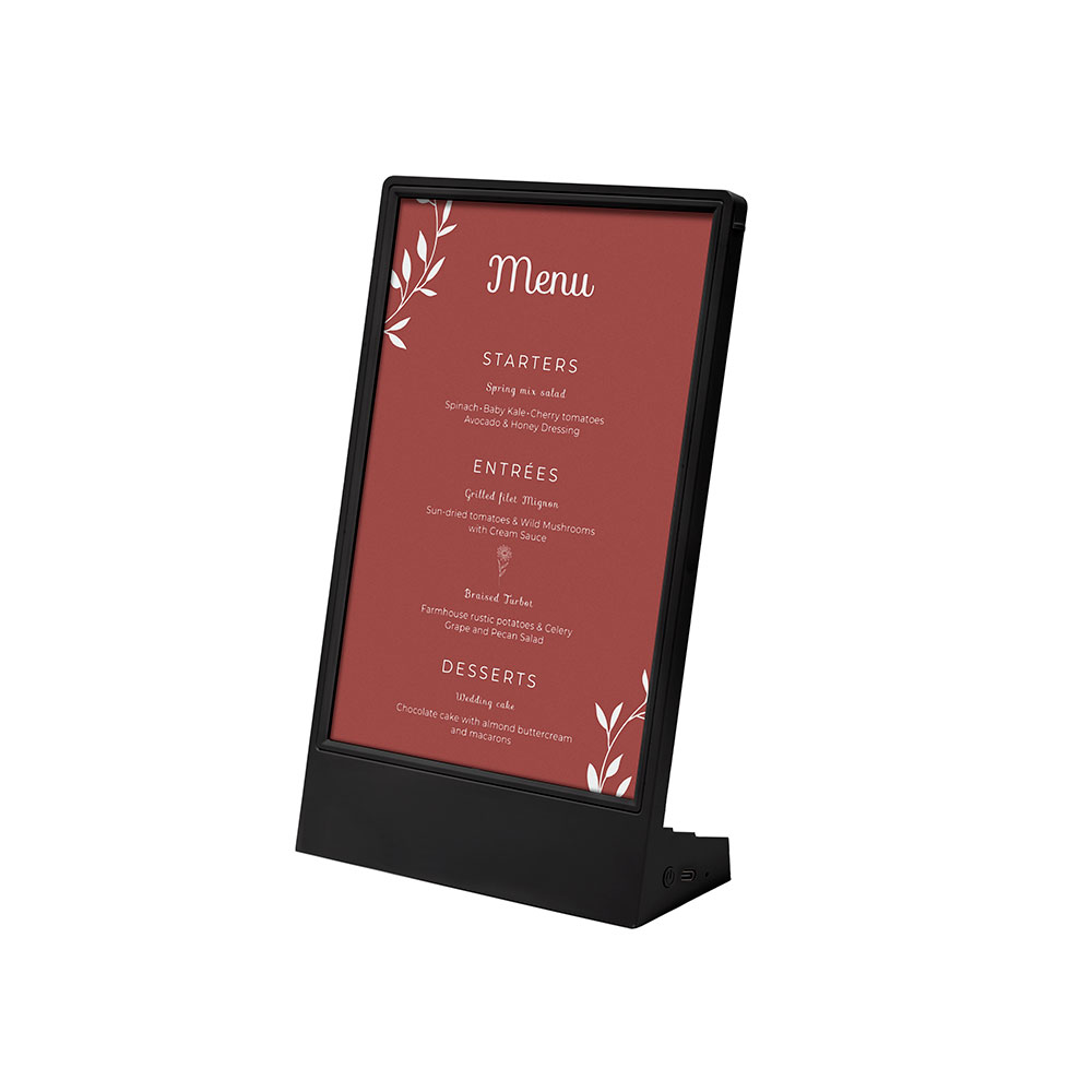 LED L Aufsteller - A5 Hochformat Schwarz