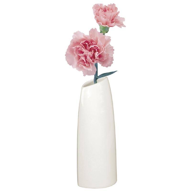 Ovale Blumenvase | Lumina Porzellan Weiß | 150mm | 6 Stück