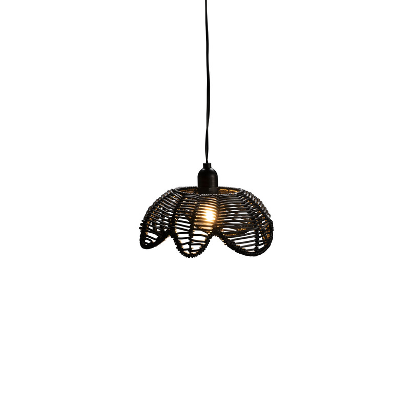 Lampenschirm Rattanblume schwarz - 20x8.5cm - 5 Stück
