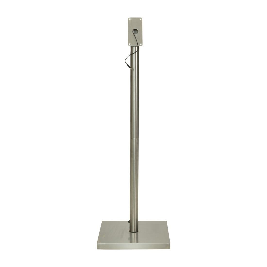 Porte-menu à LED blanches en teck Securit 4xA4 avec poteau et socle