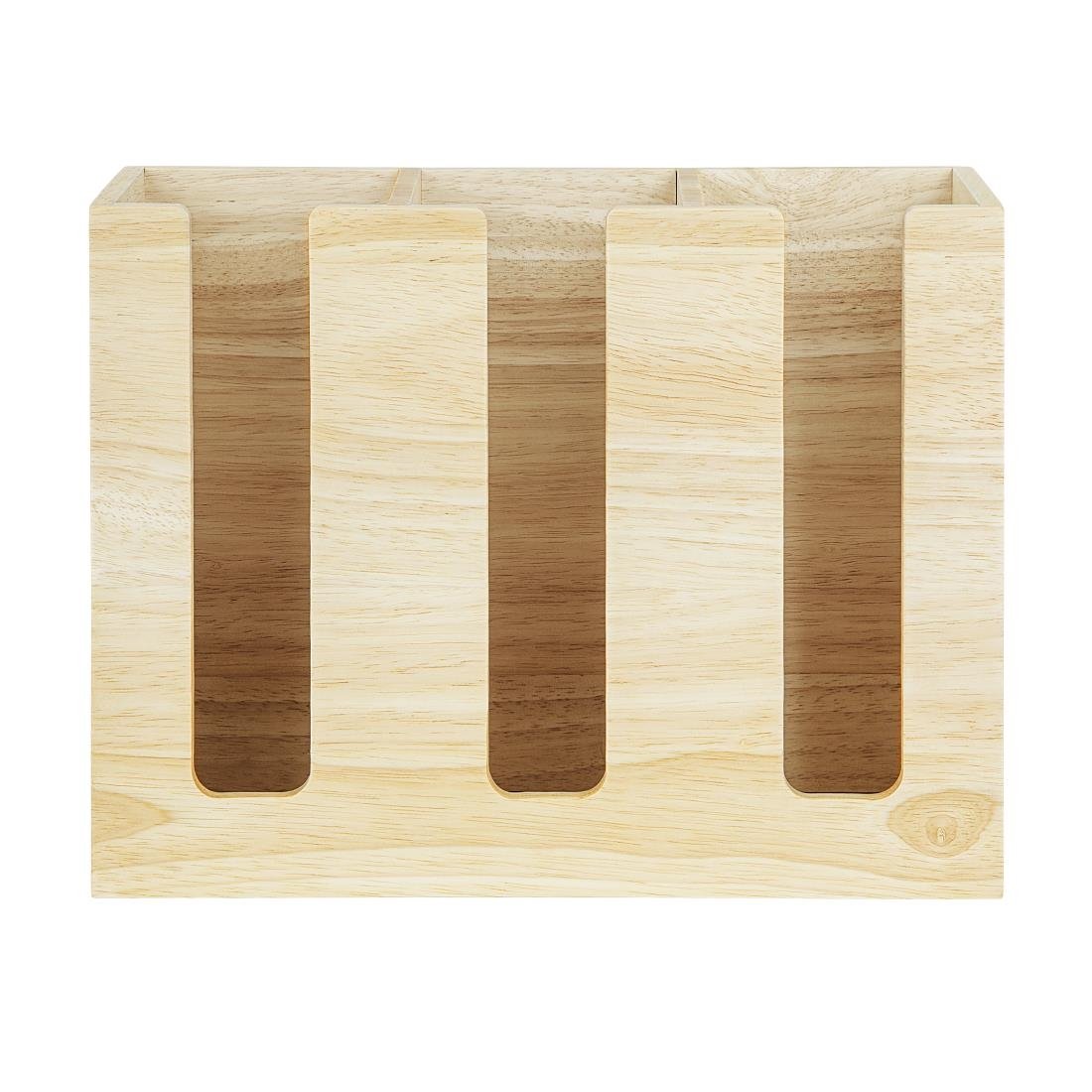 Organisateur de gobelets jetables en bois d'hévéa Olympia 340x120x240mm