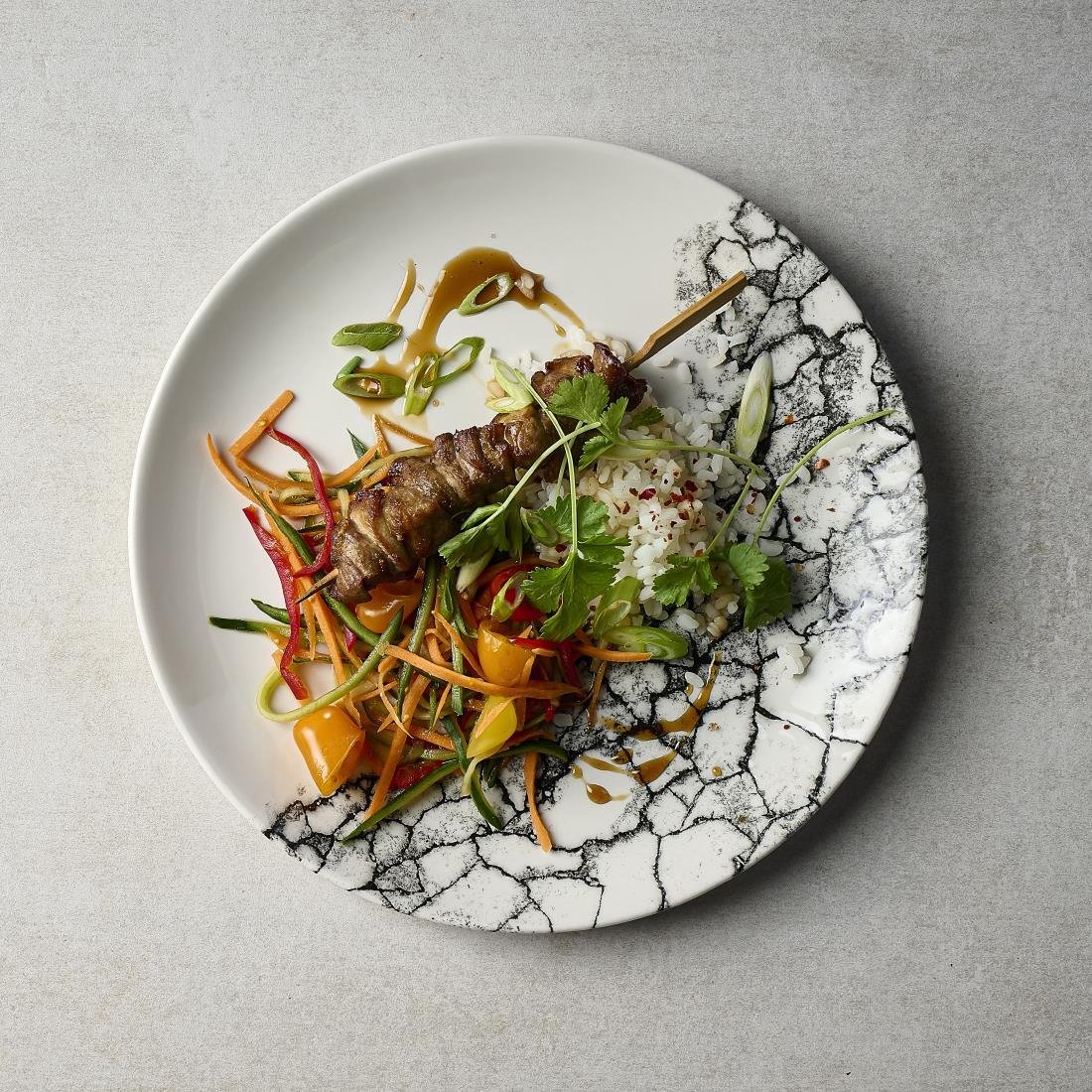 Churchill Kintsugi Accents Quartz Black Evolve Coupe-Teller, 286 mm, (12 Stück)