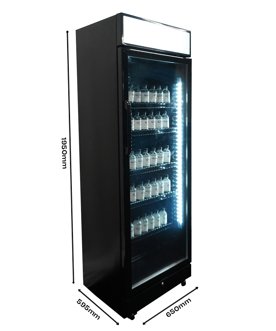 Flessenkoelkast - 400L - Lichtbak - Zwart