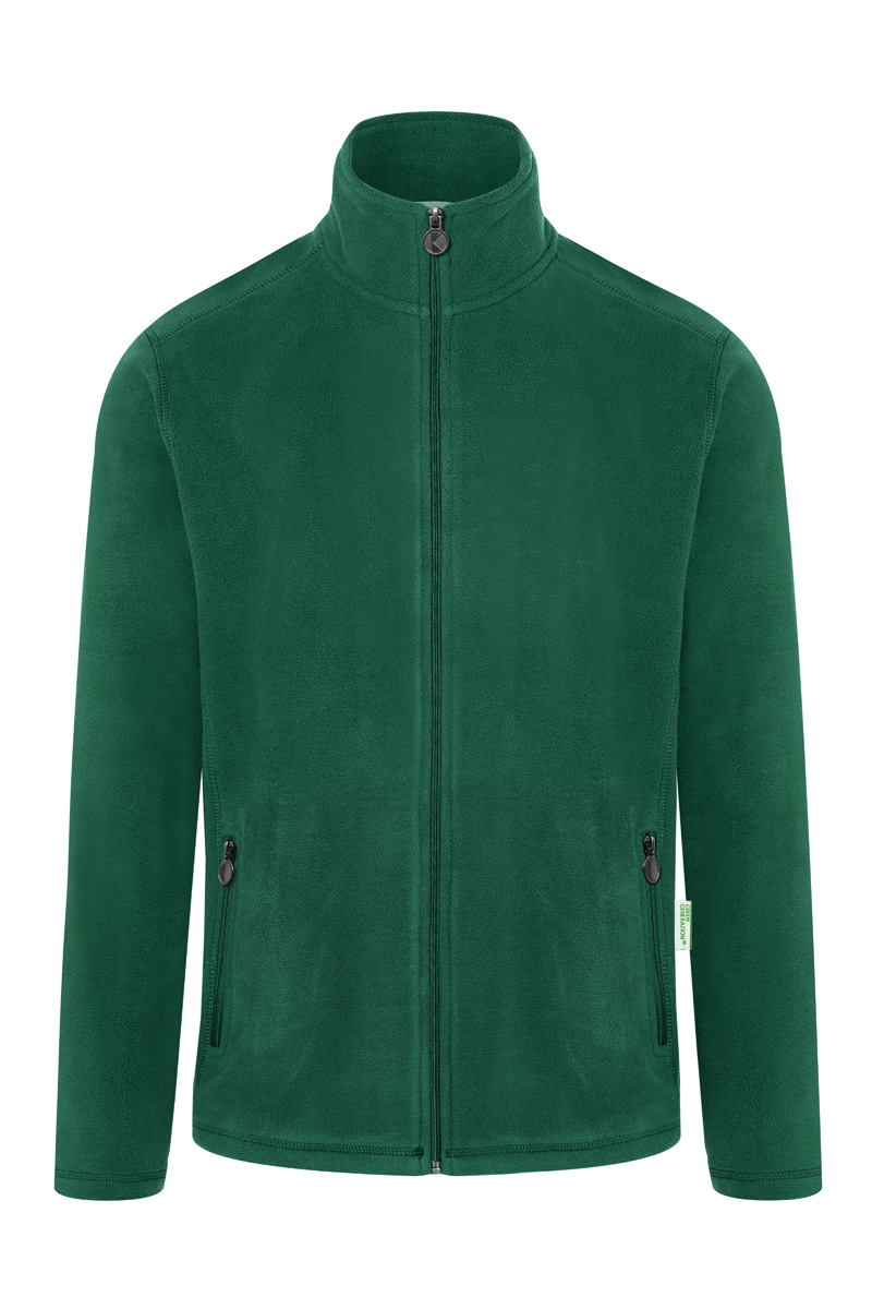 Herren Workwear Fleecejacke Warm-Up, aus nachhaltigem Material - Waldgrün - L