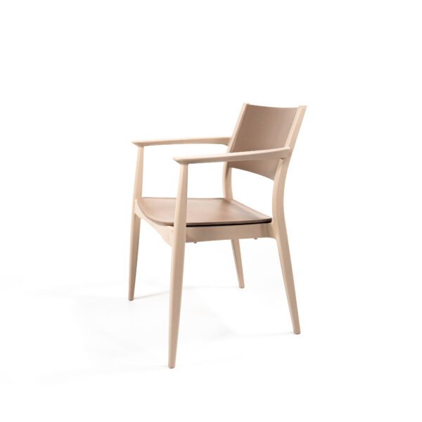 Clark chaise en plastique empilable, Cappuccino, 50928