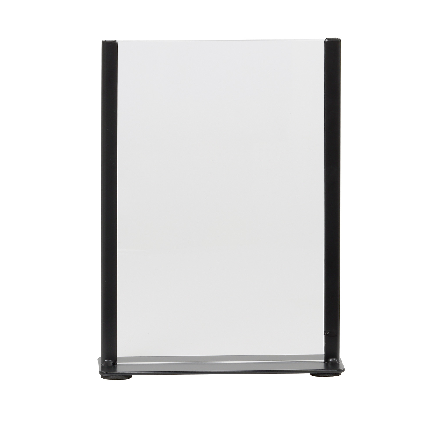 Porte-cartes européen en métal noir avec panneau acrylique A5