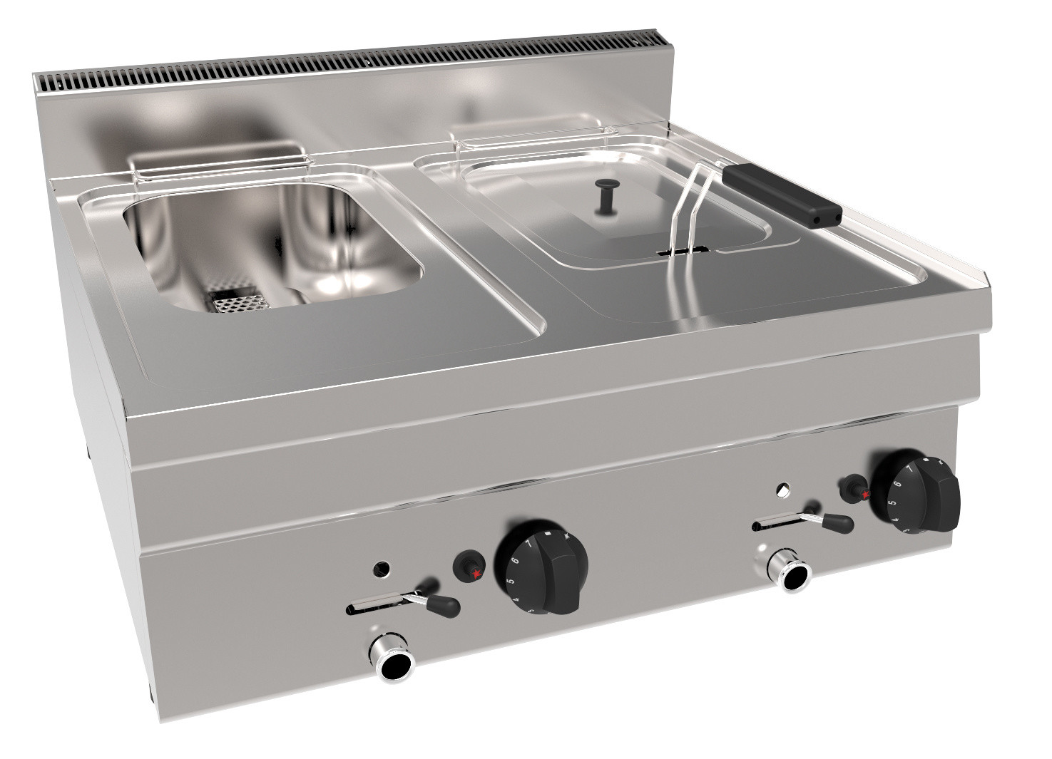 PROFESSIONAL Gasfritteuse GGF1700, Edelstahl, 40 x 70 x 108.5 cm